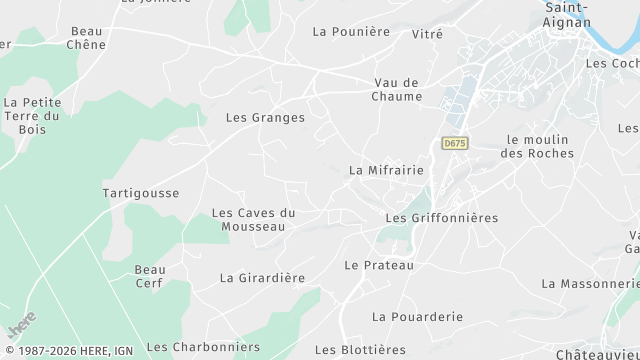 Carte de la zone d'intervention à Saint-Aignan