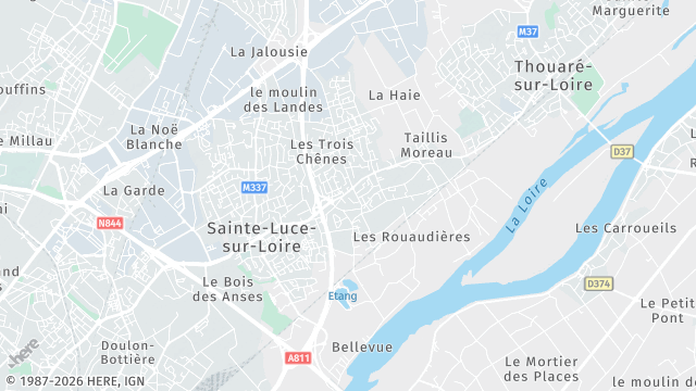 Carte de la zone d'intervention à Sainte-Luce-sur-Loire