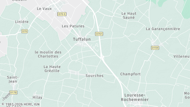 Carte de la zone d'intervention à Tuffalun