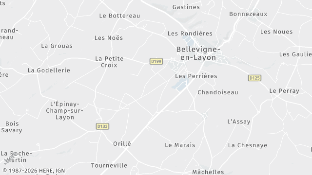 Carte de la zone d'intervention à Bellevigne-en-Layon