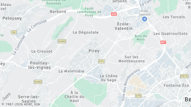 Carte de la zone d'intervention à Pirey
