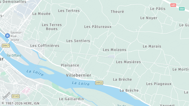 Carte de la zone d'intervention à Villebernier