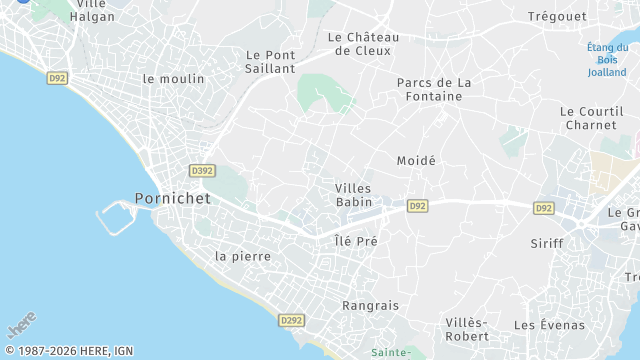 Carte de la zone d'intervention à Pornichet