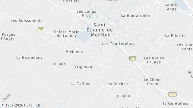 Carte de la zone d'intervention à Saint-Étienne-de-Montluc
