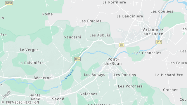 Carte de la zone d'intervention à Pont-de-Ruan