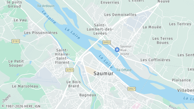 Carte de la zone d'intervention à Saumur