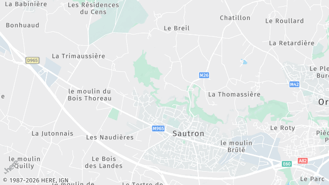 Carte de la zone d'intervention à Sautron