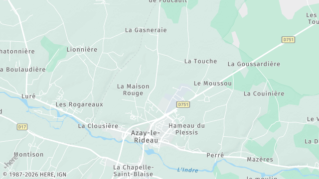 Carte de la zone d'intervention à Azay-le-Rideau