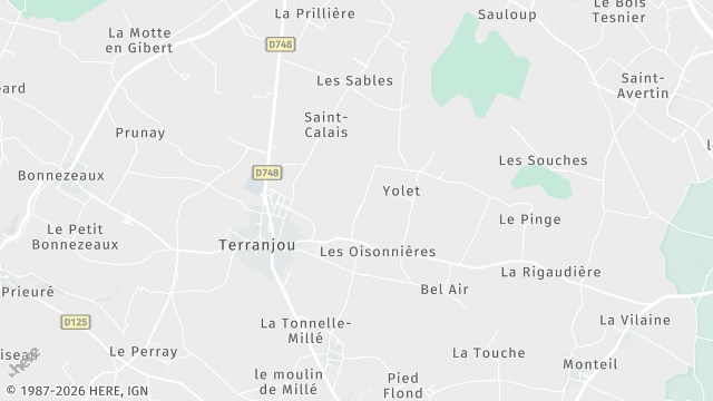 Carte de la zone d'intervention à Terranjou