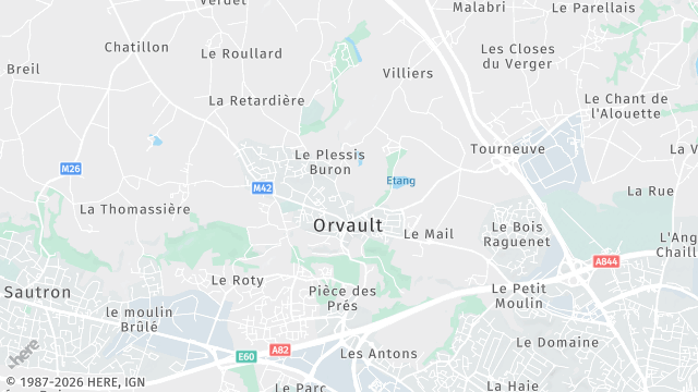 Carte de la zone d'intervention à Orvault