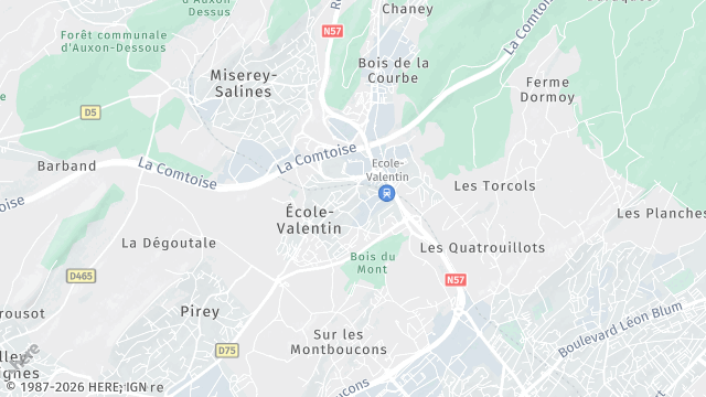 Carte de la zone d'intervention à École-Valentin