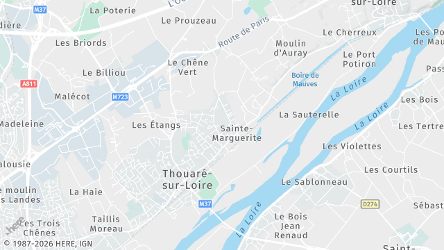 Carte de la zone d'intervention à Thouaré-sur-Loire