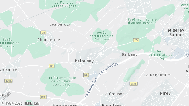 Carte de la zone d'intervention à Pelousey