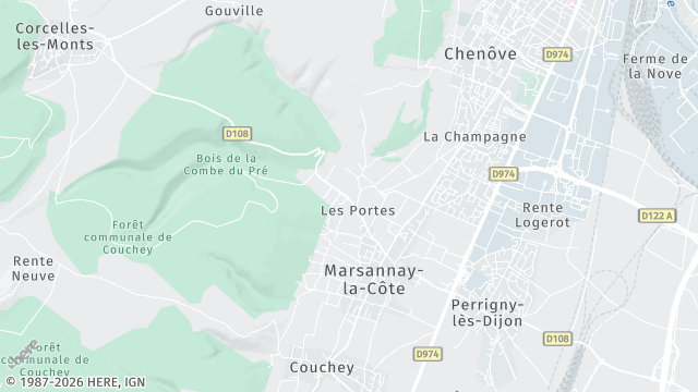 Carte de la zone d'intervention à Marsannay-la-Côte