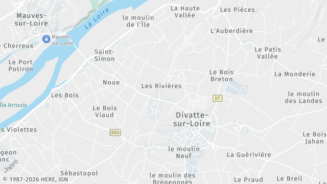 Carte de la zone d'intervention à Divatte-sur-Loire