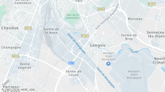 Carte de la zone d'intervention à Longvic
