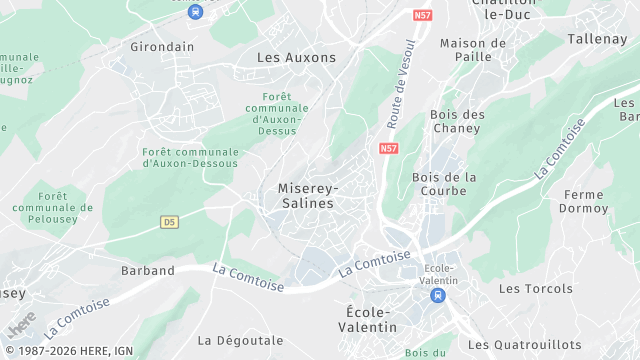 Carte de la zone d'intervention à Miserey-Salines