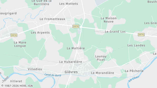 Carte de la zone d'intervention à Gièvres