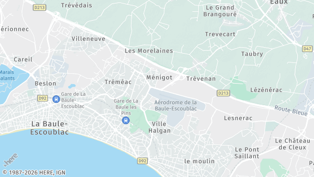 Carte de la zone d'intervention à La Baule-Escoublac