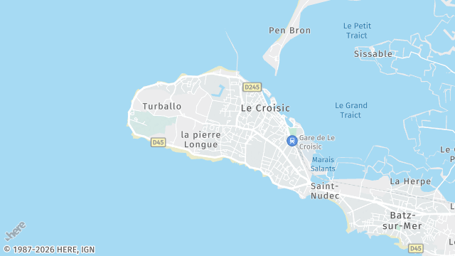 Carte de la zone d'intervention à Le Croisic
