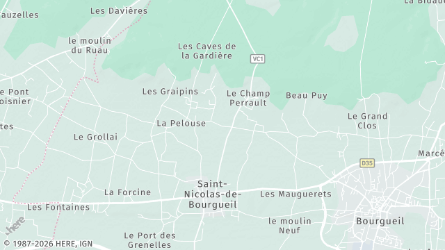 Carte de la zone d'intervention à Saint-Nicolas-de-Bourgueil