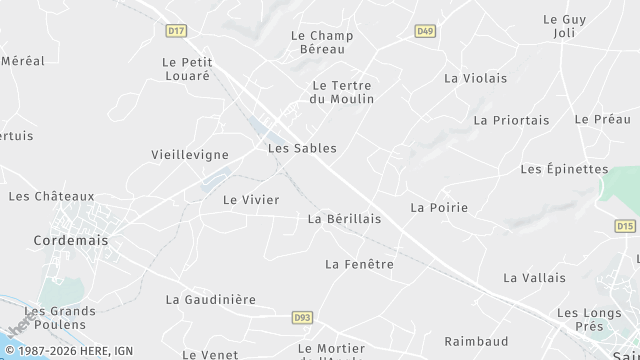 Carte de la zone d'intervention à Cordemais