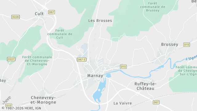 Carte de la zone d'intervention à Marnay