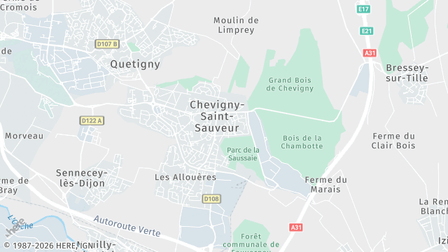 Carte de la zone d'intervention à Chevigny-Saint-Sauveur