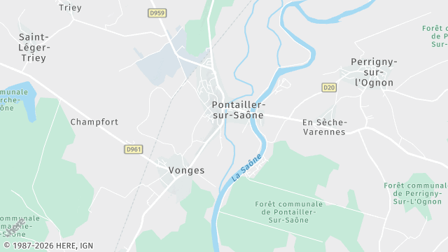 Carte de la zone d'intervention à Pontailler-sur-Saône