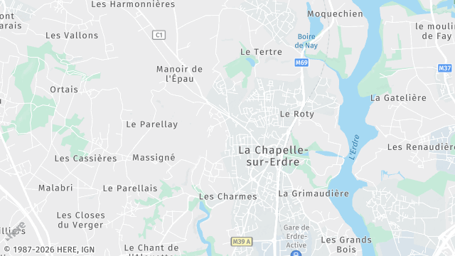 Carte de la zone d'intervention à La Chapelle-sur-Erdre