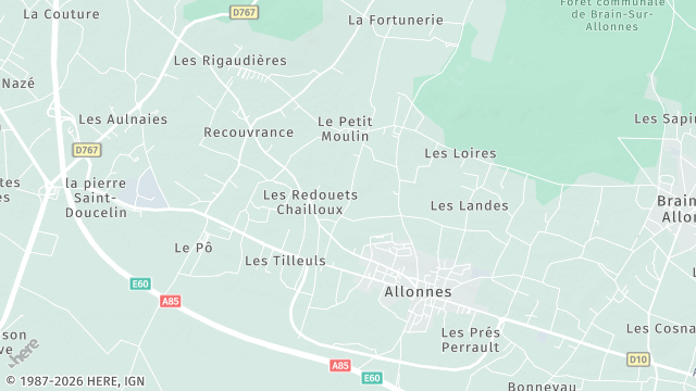 Carte de la zone d'intervention à Allonnes
