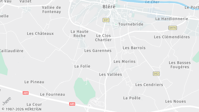 Carte de la zone d'intervention à Bléré