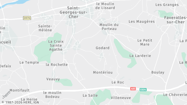Carte de la zone d'intervention à Saint-Georges-sur-Cher