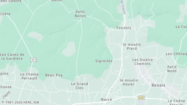 Carte de la zone d'intervention à Bourgueil