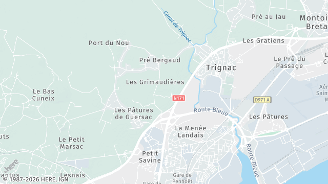 Carte de la zone d'intervention à Trignac