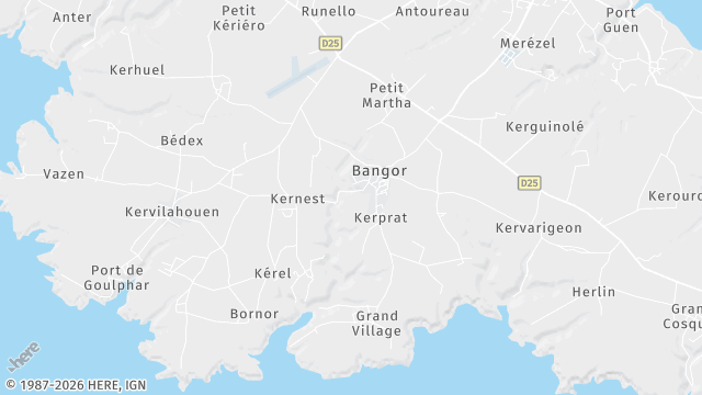 Carte de la zone d'intervention à Bangor