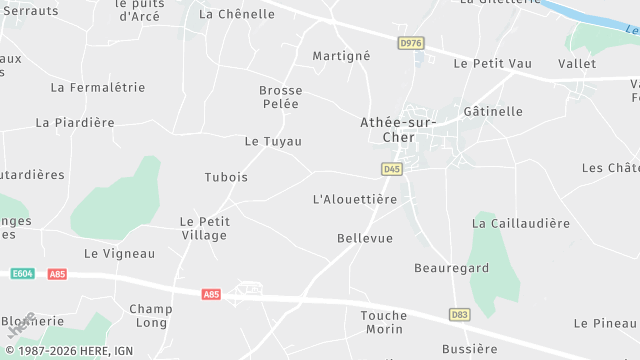Carte de la zone d'intervention à Athée-sur-Cher