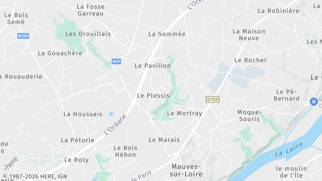 Carte de la zone d'intervention à Mauves-sur-Loire