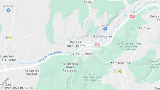 Carte de la zone d'intervention à Velars-sur-Ouche