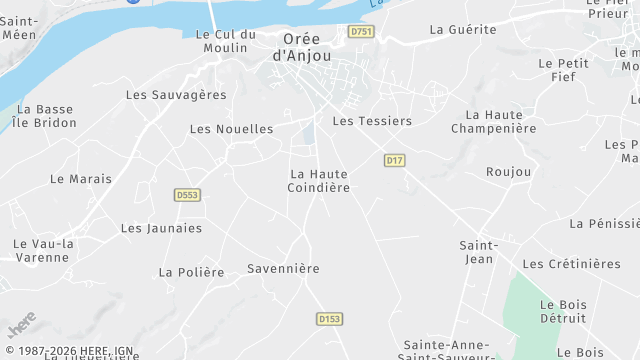 Carte de la zone d'intervention à Orée d'Anjou