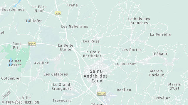 Carte de la zone d'intervention à Saint-André-des-Eaux