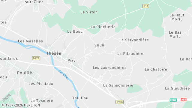 Carte de la zone d'intervention à Thésée