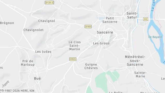 Carte de la zone d'intervention à Sancerre