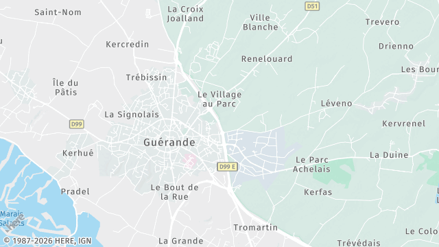 Carte de la zone d'intervention à Guérande