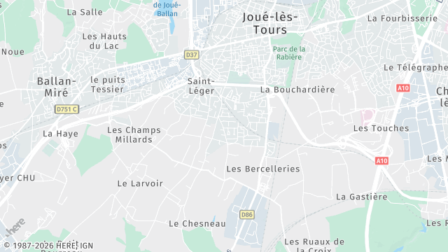 Carte de la zone d'intervention à Joué-lès-Tours