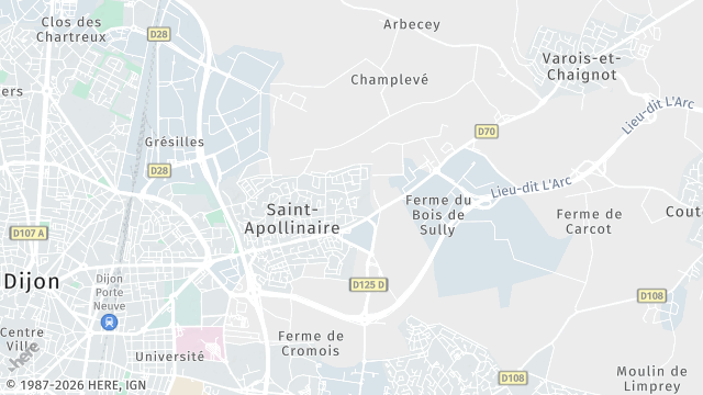 Carte de la zone d'intervention à Saint-Apollinaire