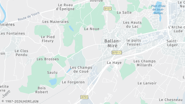 Carte de la zone d'intervention à Ballan-Miré