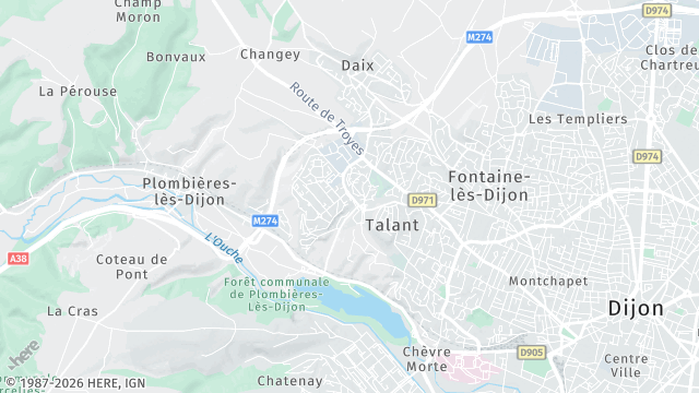 Carte de la zone d'intervention à Talant