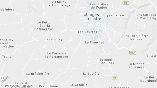 Carte de la zone d'intervention à Mauges-sur-Loire