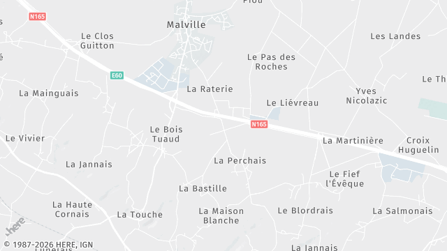 Carte de la zone d'intervention à Malville